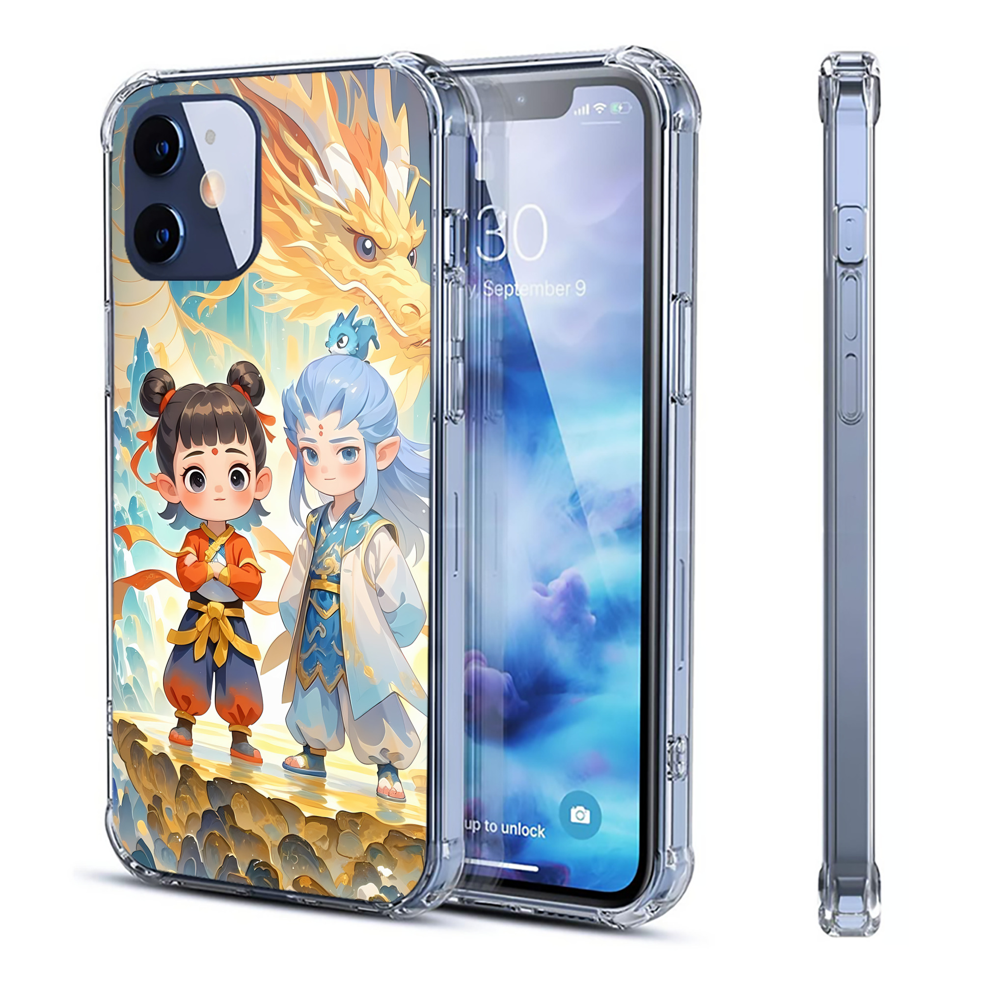 （画像用） Ne Zha 2 ナタ 魔童の大暴れ 【iPhone 12シリーズ対応】透明スマホケース（クリアソフトケース）